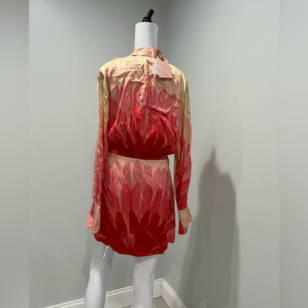 Alexis Red and Pink Floral Long Sleeve Dress - Picture 5 of 11